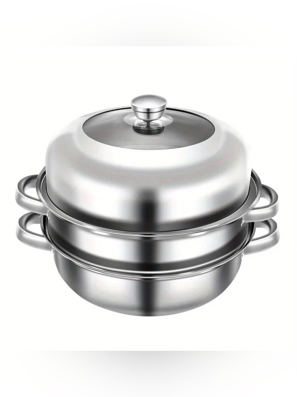 Stainless Steel Steamer Pot High-capacity Stockpot Visible Lid Steam Hot Pot